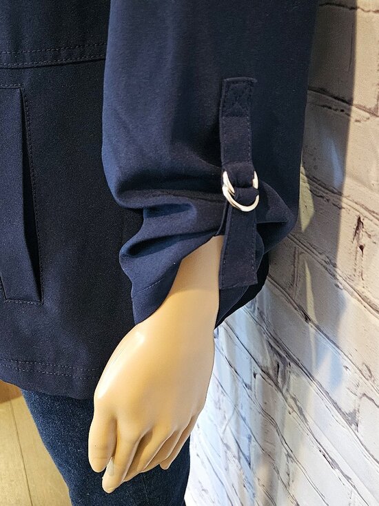 CLEO - Navy zipper front lightweight jacket - Picture 8 of 11